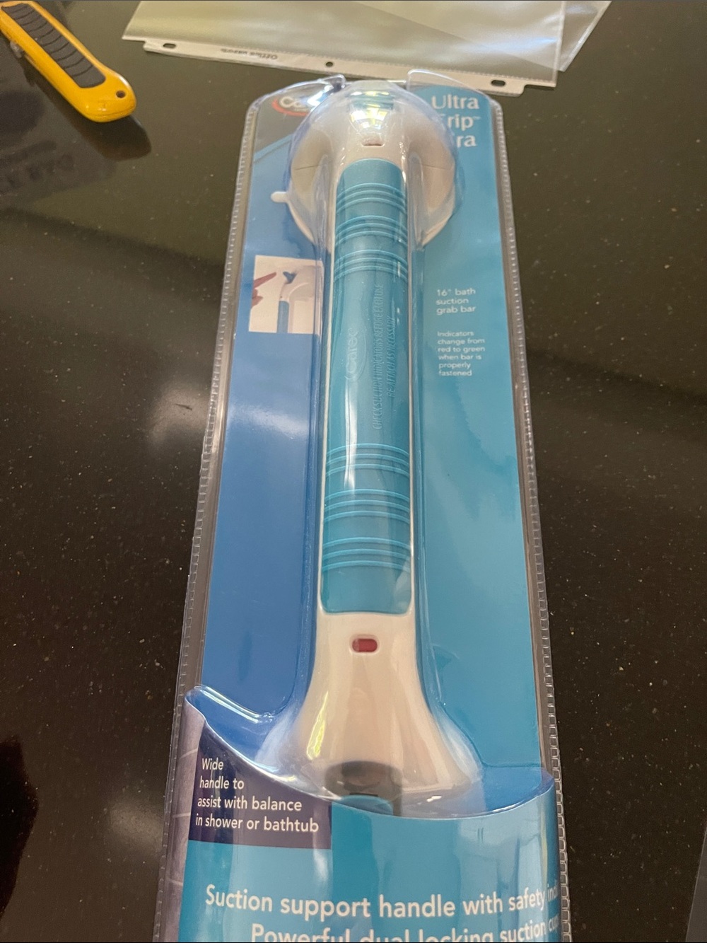 Blue Suction Support Handle Bath Grab Bar by OXO